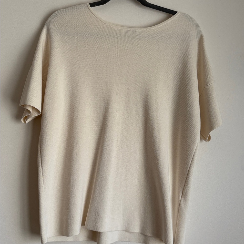 Eileen Fisher Ivory Knit Top